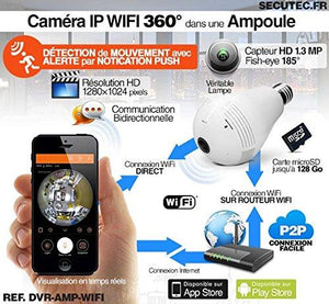 PROTEGEMOI™- AMPOULE LED AVEC CAMÉRA WIFI HD 960 PANORAMIQUE